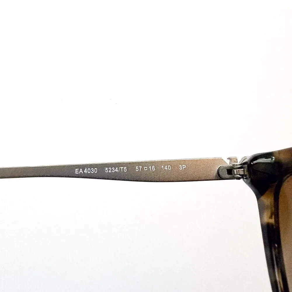 Emporio Armani Women's Sunglasses Tortoise Brown Cat-Eye Logo Temples 57 16 140